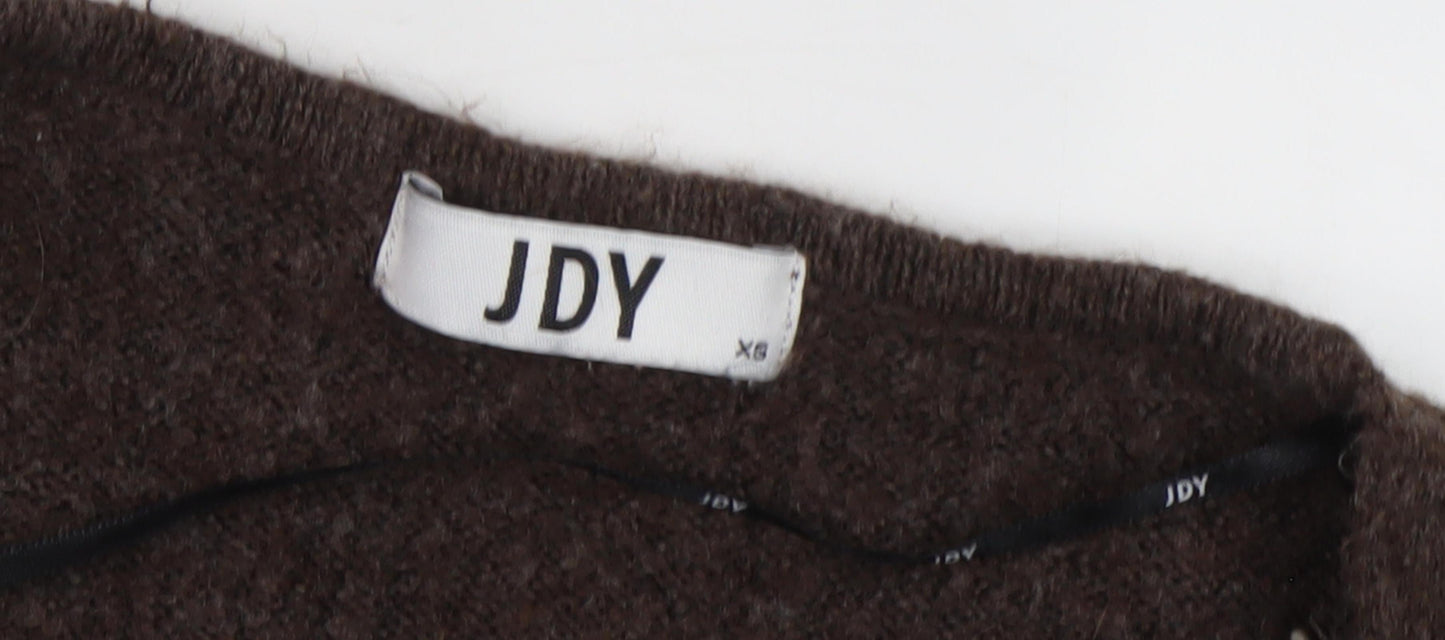 Womens UK Size XS JDY Brown Pullover Jumper