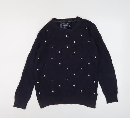 Maine Women's Black Embroidered Pullover Jumper, Size 12