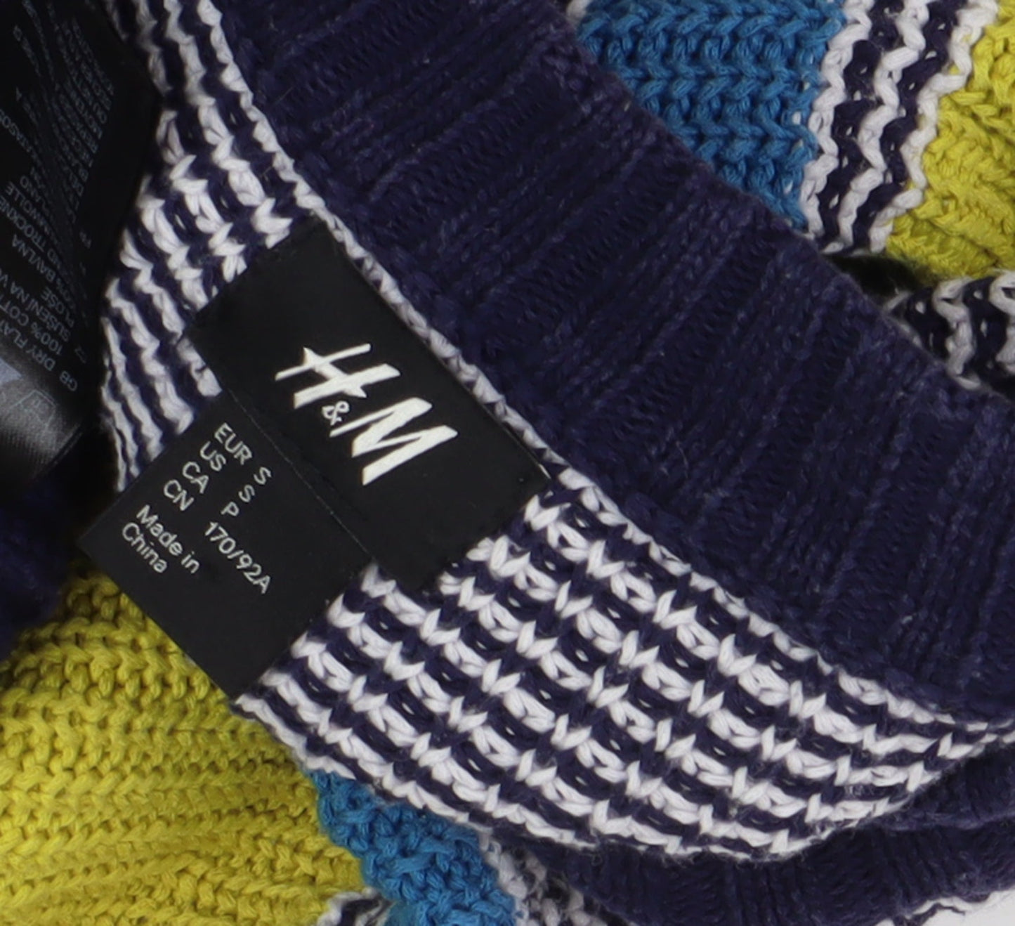 H&M Men's Multicoloured Striped Pullover Jumper S