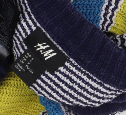 H&M Men's Multicoloured Striped Pullover Jumper S