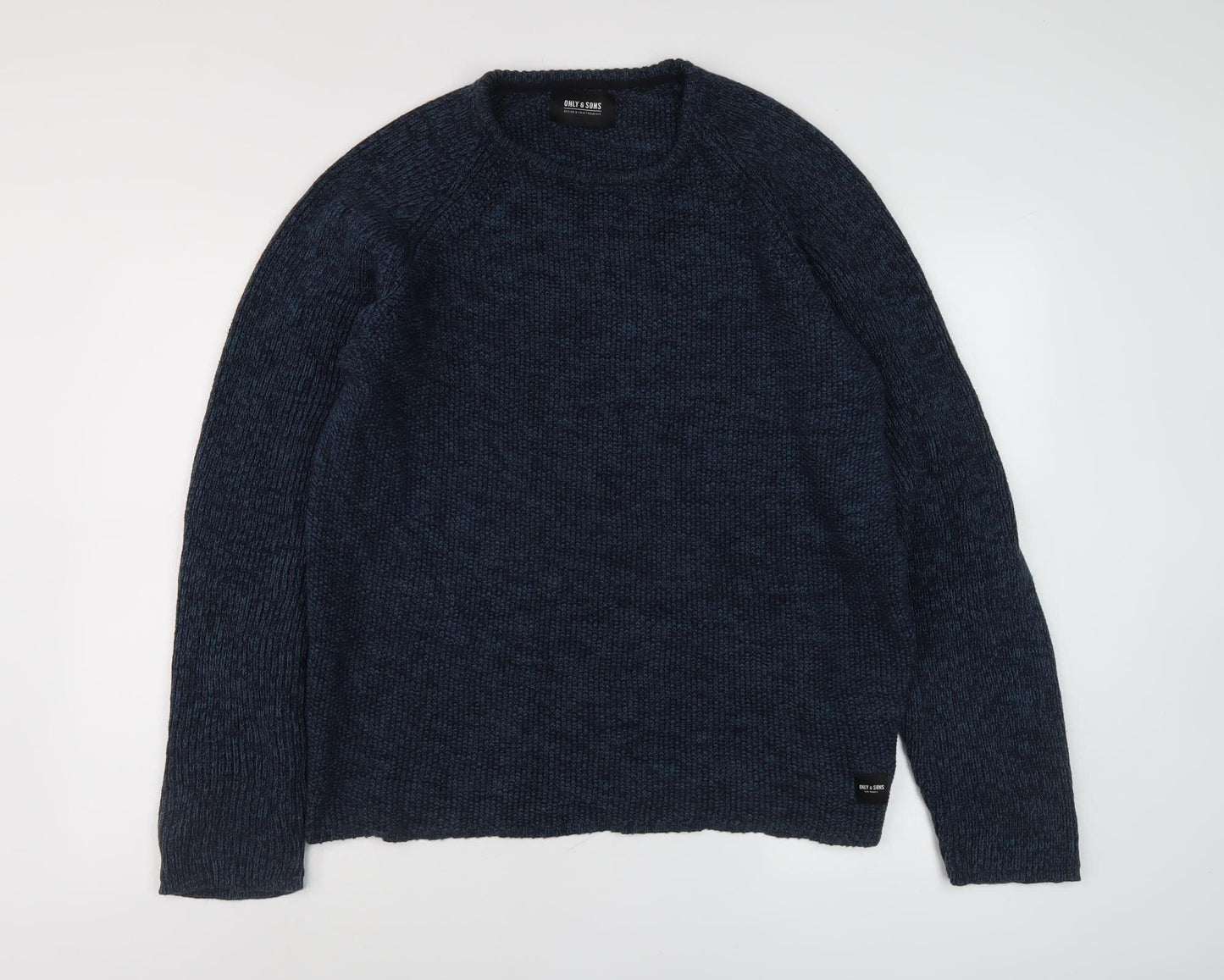 Only & Sons Men's Blue XL Cotton Pullover Jumper