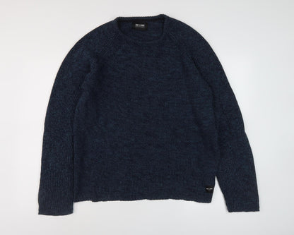 Only & Sons Men's Blue XL Cotton Pullover Jumper