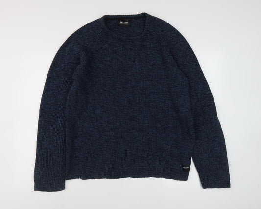 Only & Sons Men's Blue XL Cotton Pullover Jumper