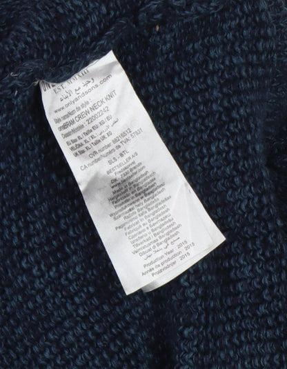 Only & Sons Men's Blue XL Cotton Pullover Jumper