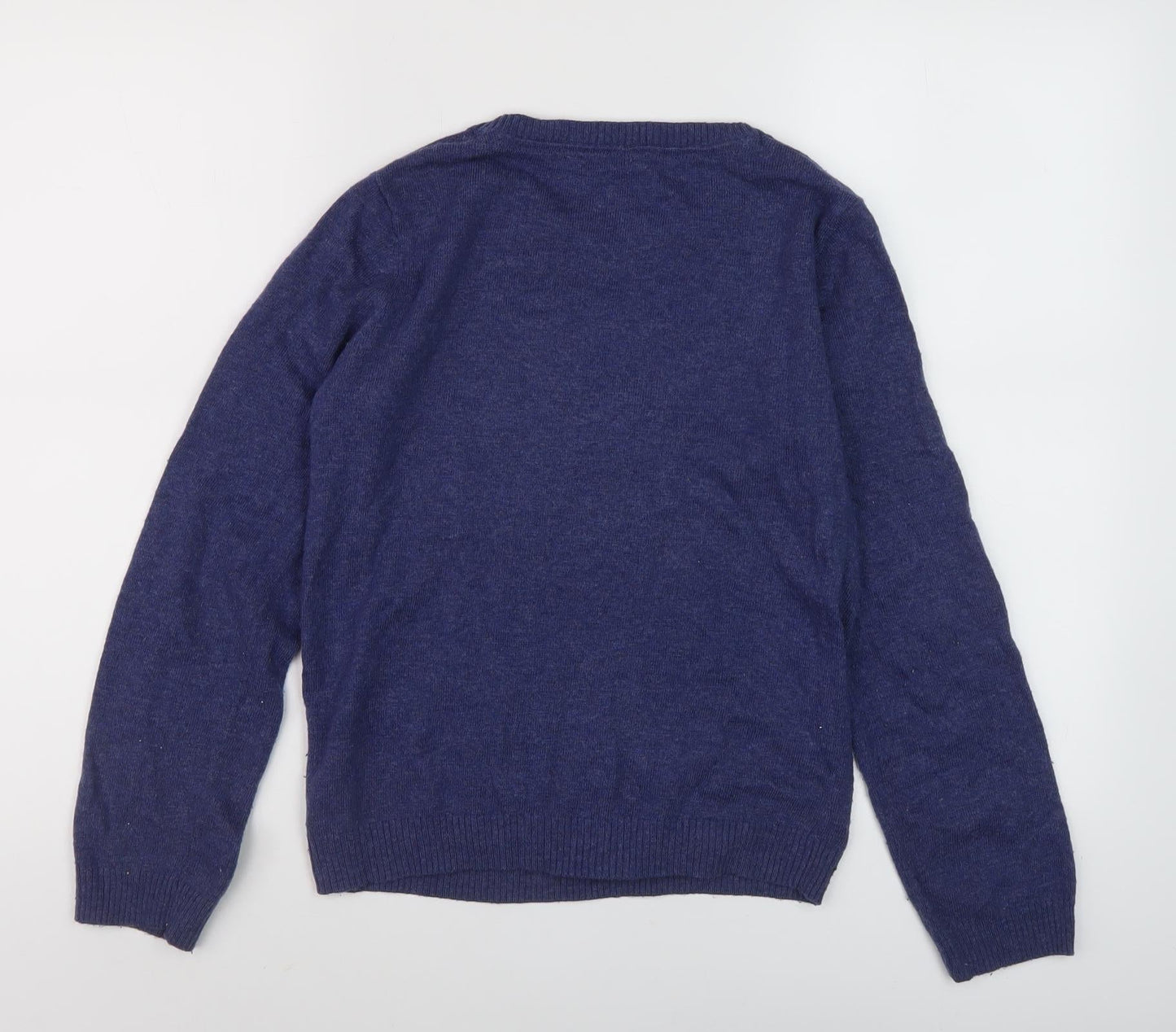 John Lewis Girls Blue Polar Bear Jumper, Size 12, Knit Pullover