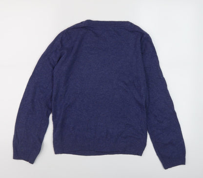 John Lewis Girls Blue Polar Bear Jumper, Size 12, Knit Pullover