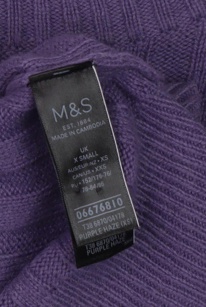 Womens UK Size XS Marks and Spencer Purple Pullover Jumper