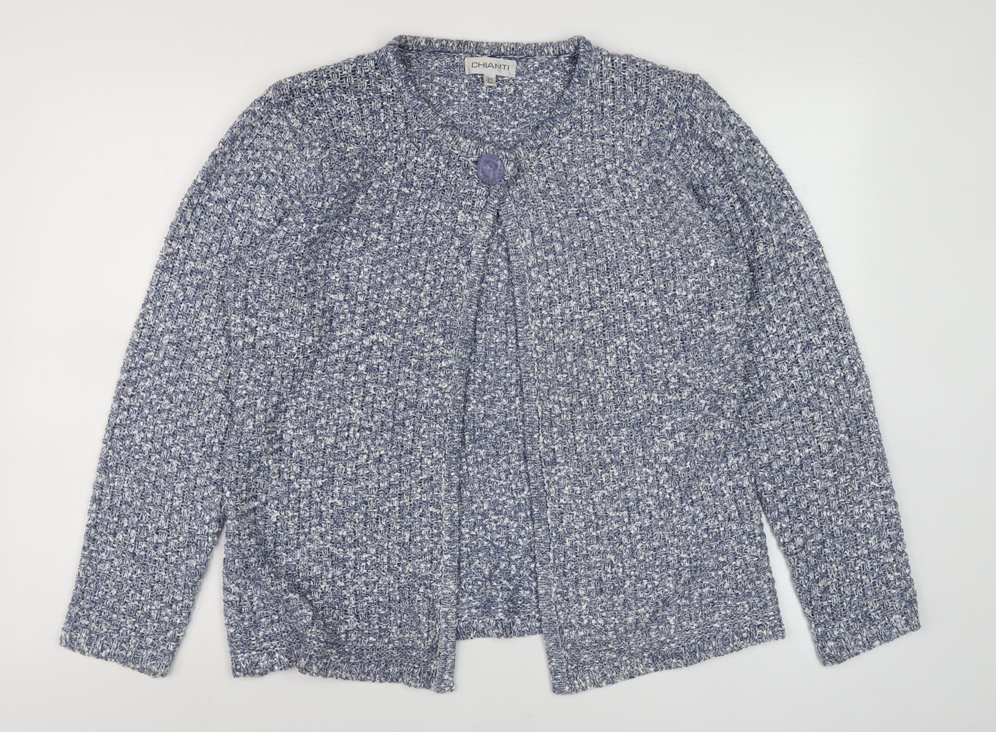 Chianti Women's Blue Open-Knit Cardigan L