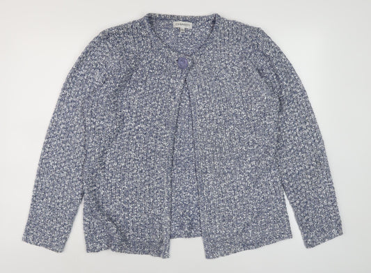 Chianti Women's Blue Open-Knit Cardigan L
