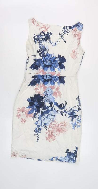 Phase Eight Women's Multicoloured Floral Sheath Dress Size 10
