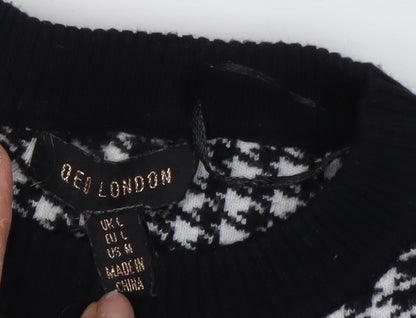 Womens UK Size L QED London Black Pullover Jumper