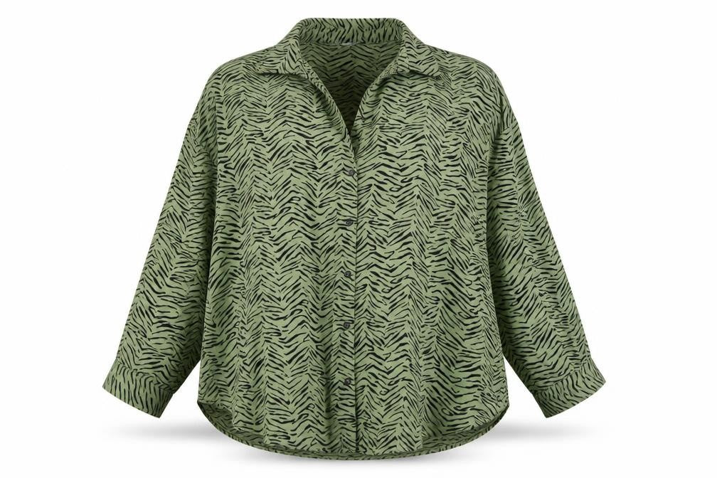 Womens UK Size L Zara Green  Button-Up