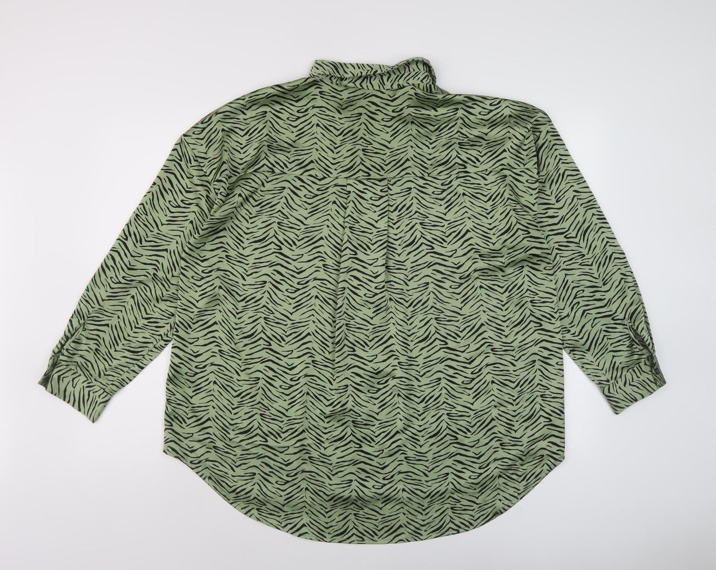 Womens UK Size L Zara Green  Button-Up