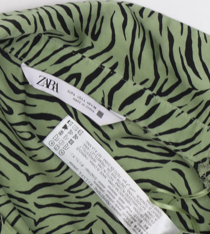Womens UK Size L Zara Green  Button-Up