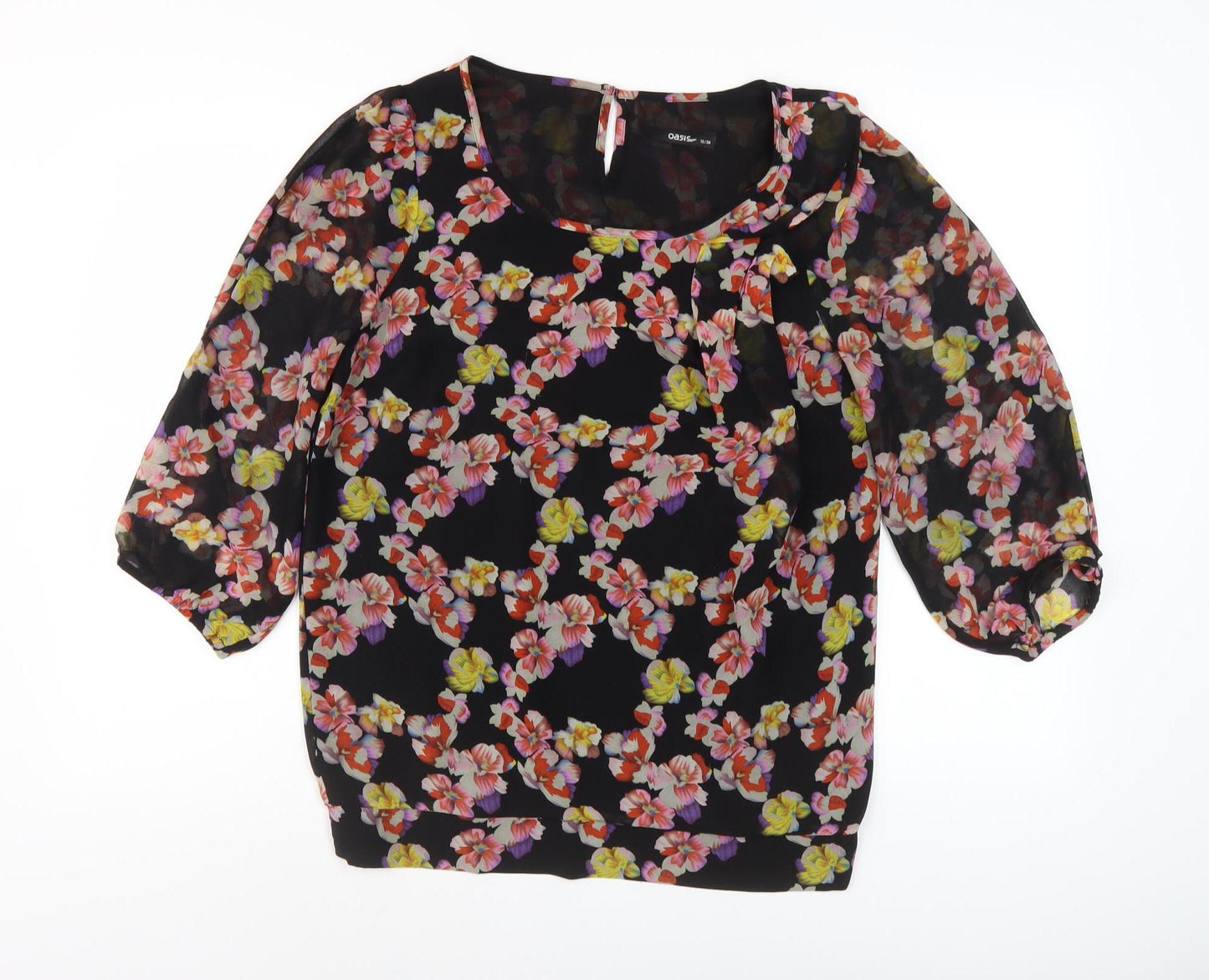 Womens UK Size 12 Oasis Multicoloured Tunic Blouse