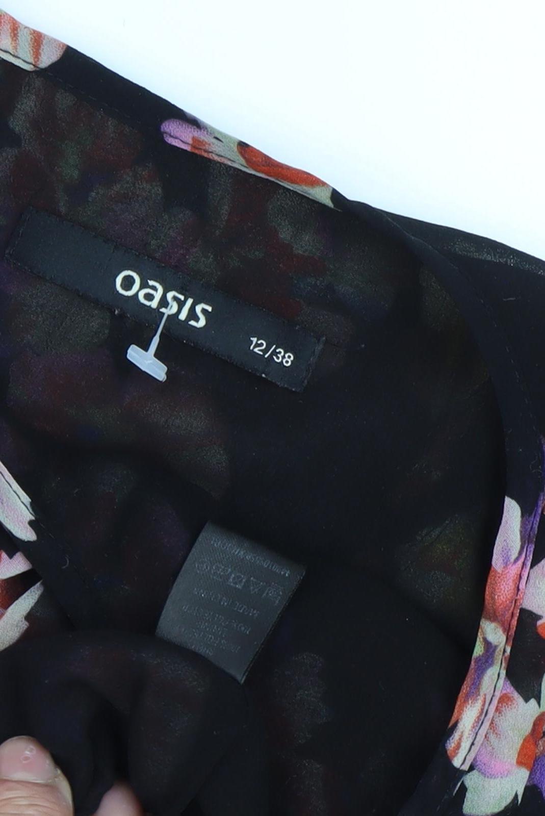 Womens UK Size 12 Oasis Multicoloured Tunic Blouse