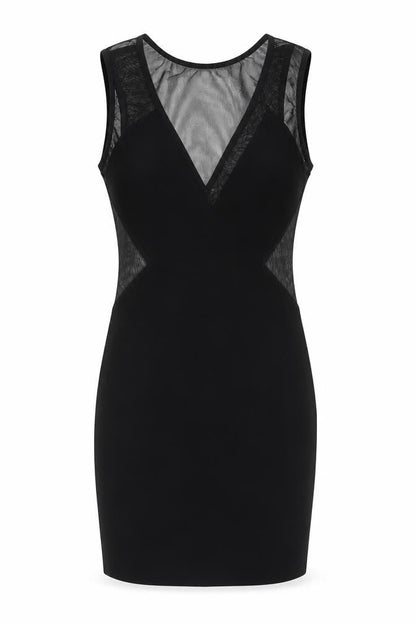 Mae Collection Women's Black Petite Bodycon Dress