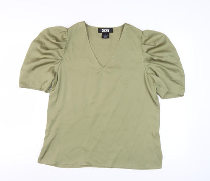 Womens UK Size 12 DKNY Green Basic Blouse
