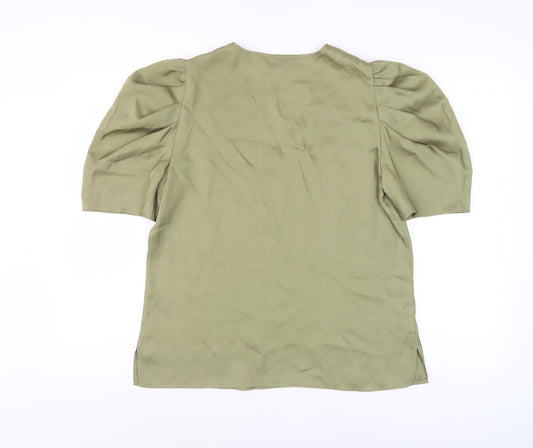 DKNY Women's Green Solid Top Polyester