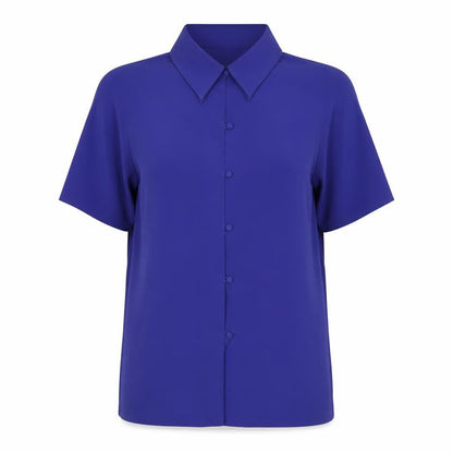 Ultra Belle Women's Blue Button-Up Shirt - Size 14, Polyester