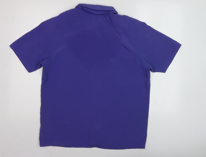 Ultra Belle Women's Blue Button-Up Shirt - Size 14, Polyester