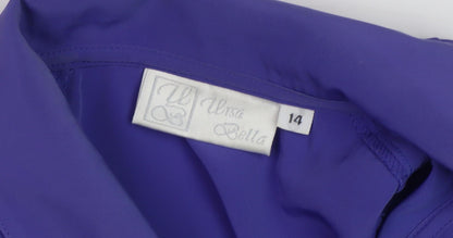 Ultra Belle Women's Blue Button-Up Shirt - Size 14, Polyester