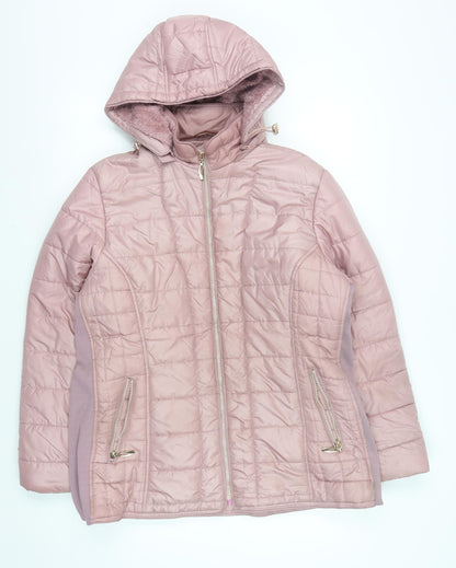 Moda Mey Los Mey Women's Pink Puffer Jacket M Hooded