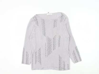 Marks and Spencer Grey Beaded Knit Top Women Size 18