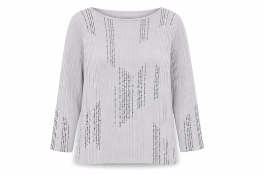 Marks and Spencer Grey Beaded Knit Top Women Size 18