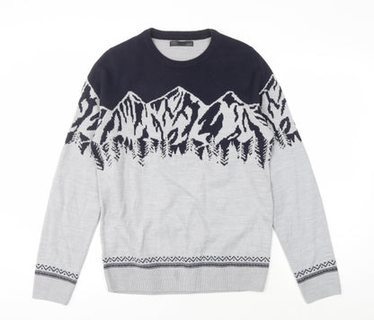 Marks and Spencer Men's Blue S Mountain Jumper