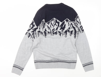 Marks and Spencer Men's Blue S Mountain Jumper