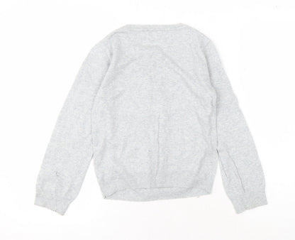 John Lewis Girls Grey Polar Bear Jumper, Size 9 Years
