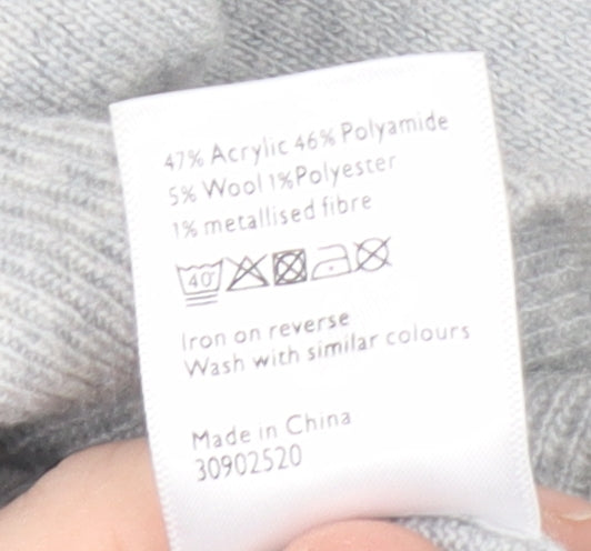 John Lewis Girls Grey Polar Bear Jumper, Size 9 Years