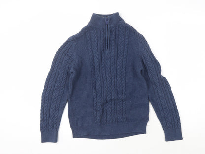 Next Boys Blue Cable-Knit Pullover Jumper, 11 Years