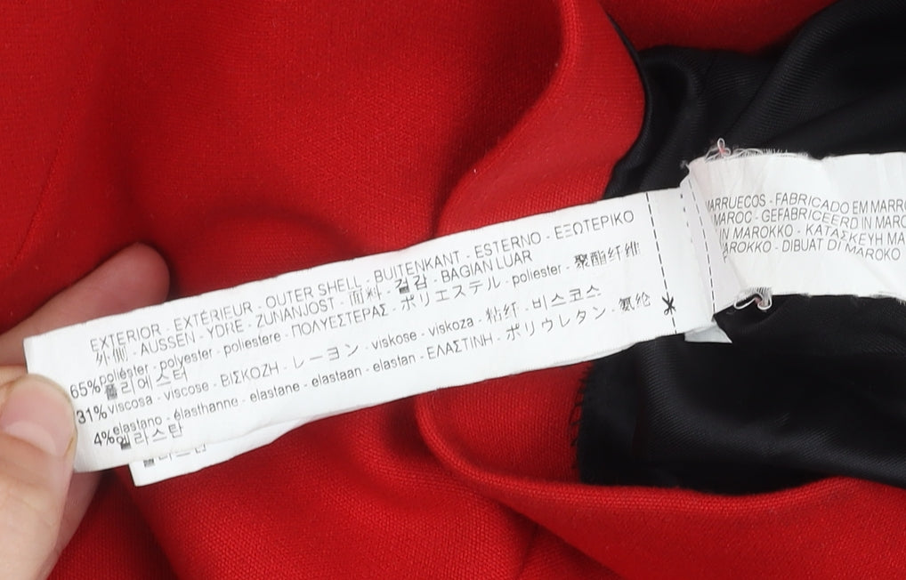 Womens UK Size 12 Zara Woman Red Basic Jacket