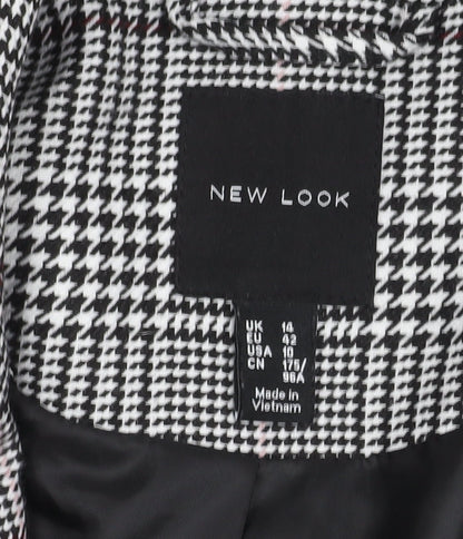 New Look Women's Black Houndstooth Blazer UK 14