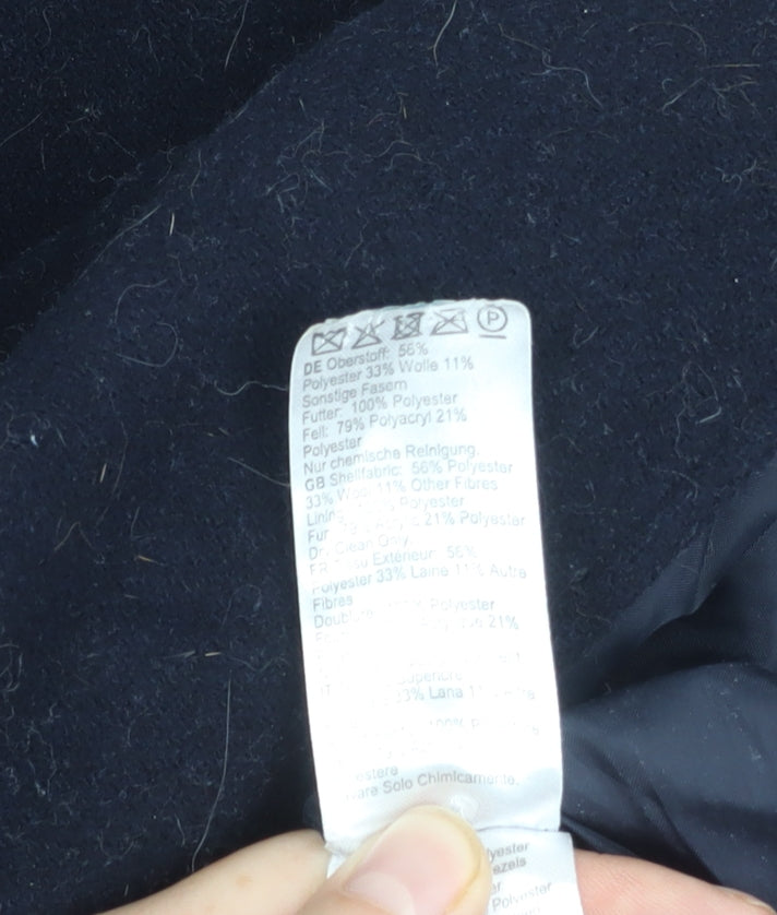 ABOUT YOU Unisex Black Pea Coat Size 34