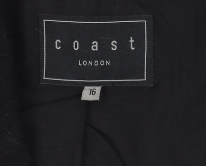 Coast Women's Black Wool Blazer, Size 16, Elegant Business Wear