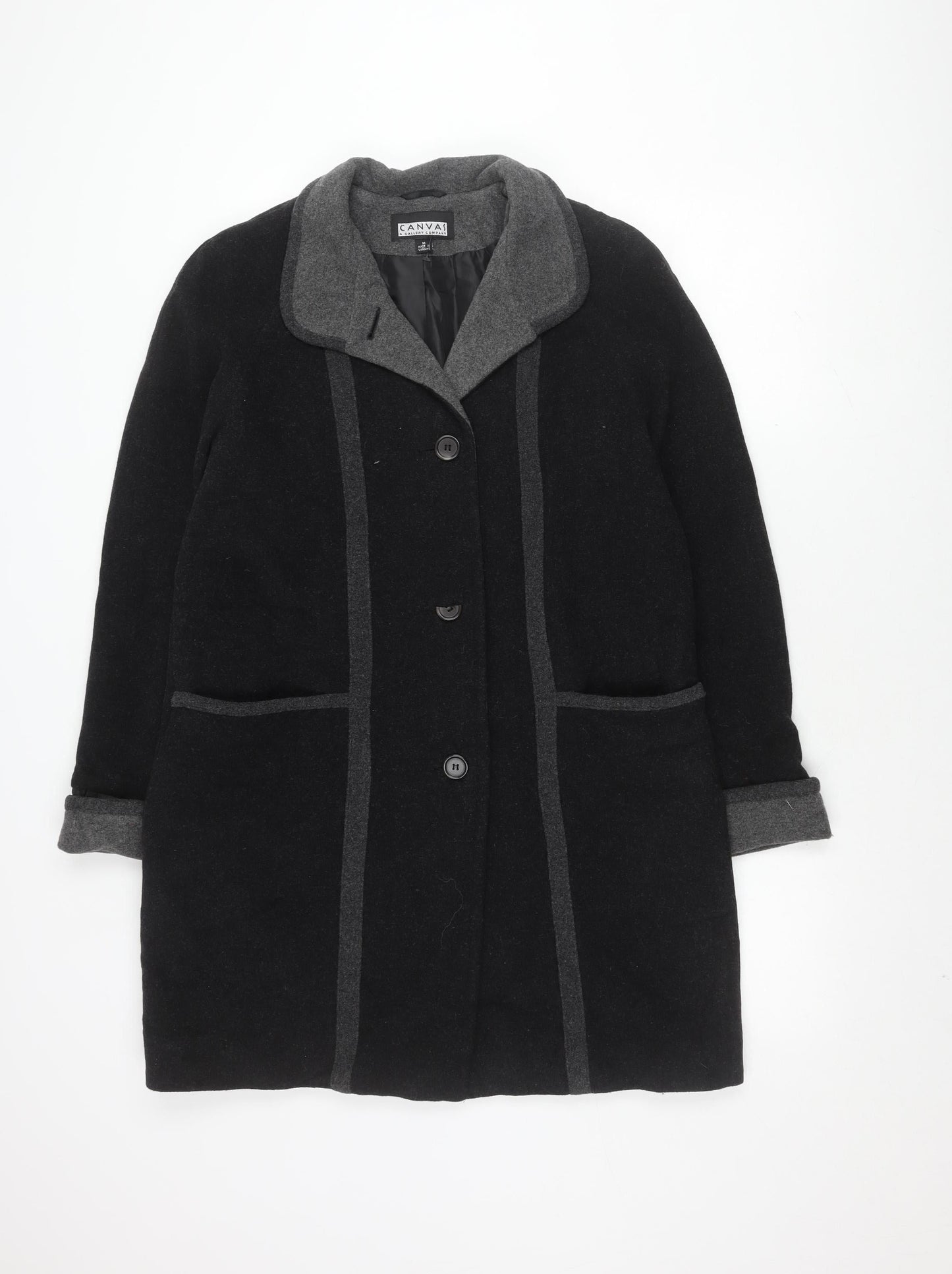 CANVAS Women's Grey Check Overcoat Jacket M