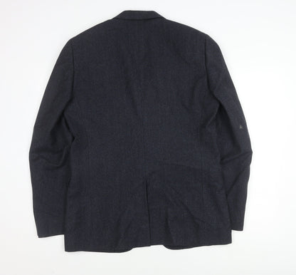 Jigsaw Men's Grey Wool Blazer 42R Single-Breasted