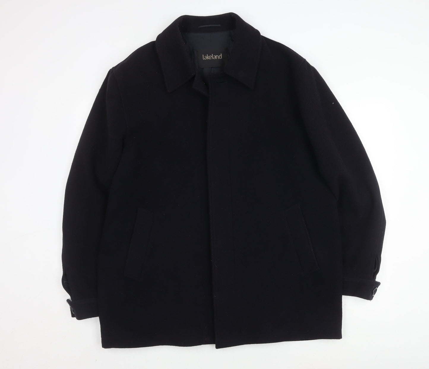 Lakeland Unisex Black Wool Overcoat - Size M