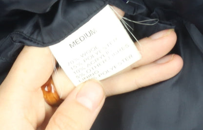 Lakeland Unisex Black Wool Overcoat - Size M