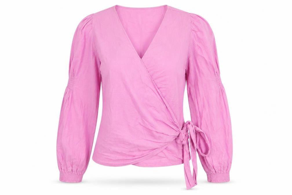 Womens UK Size L VERO MODA Pink Wrap Blouse