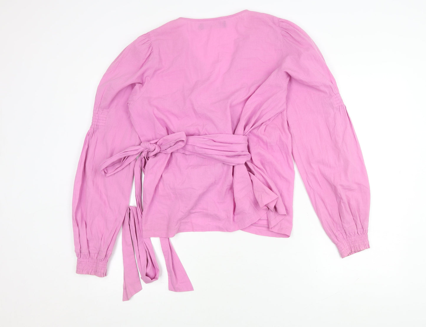 Womens UK Size L VERO MODA Pink Wrap Blouse