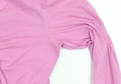 Womens UK Size L VERO MODA Pink Wrap Blouse