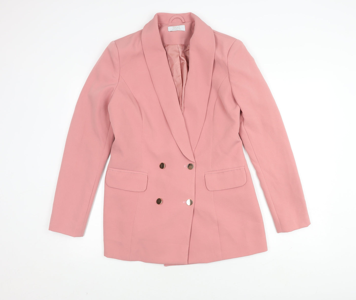Quiz Women's Pink Double-Breasted Blazer UK 12