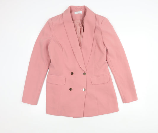 Quiz Women's Pink Double-Breasted Blazer UK 12