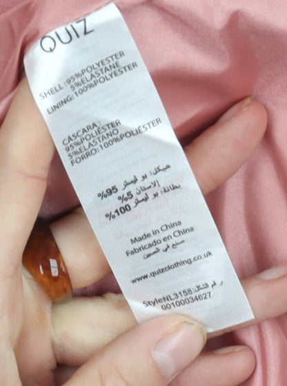 Quiz Women's Pink Double-Breasted Blazer UK 12