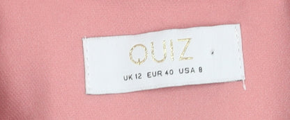 Quiz Women's Pink Double-Breasted Blazer UK 12