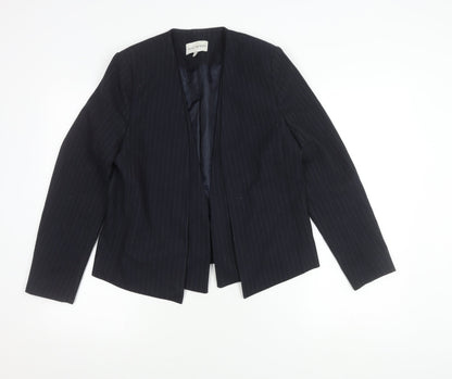 Next Women's Black Petite Pinstripe Blazer, Size 14